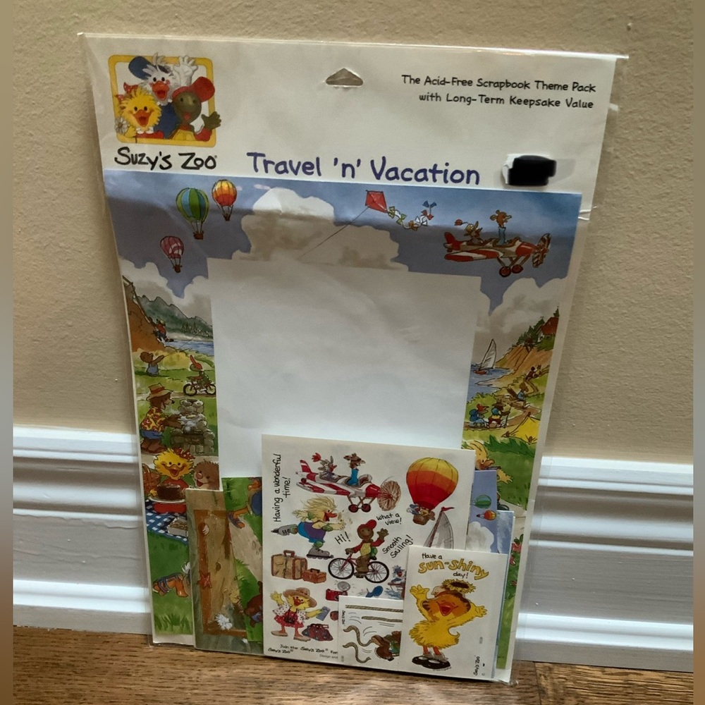Vintage 1997 SUZY SPAFFORD “Suzy’s Zoo” Scrapbook Theme Pack Travel ‘n’ Vacation
